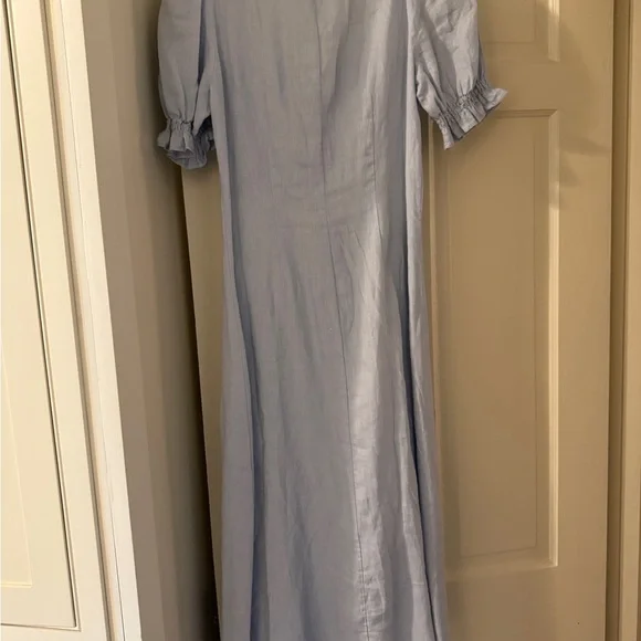 & Other Stories Sky Blue Midi Dress with Puff Sleeves - Picture 5 of 5